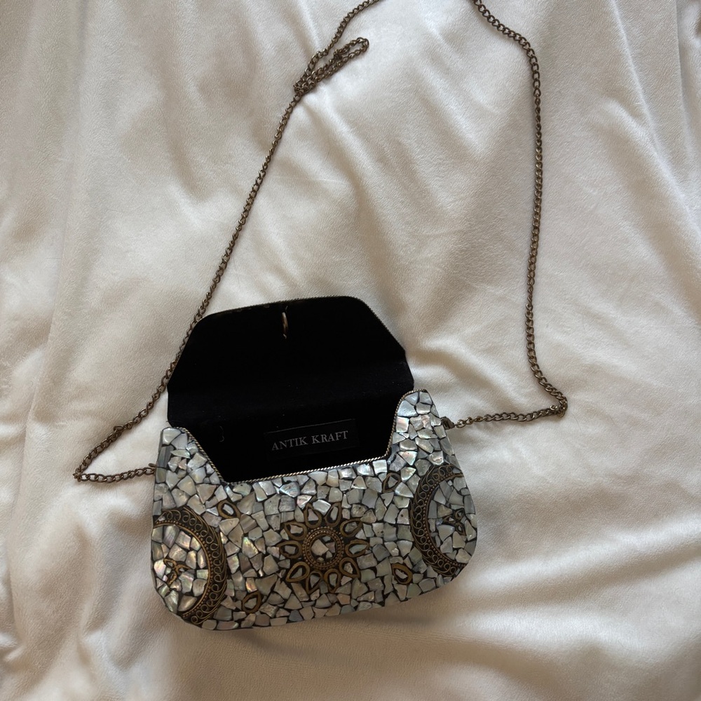 Antik Kraft Silver Mosaic Clutch